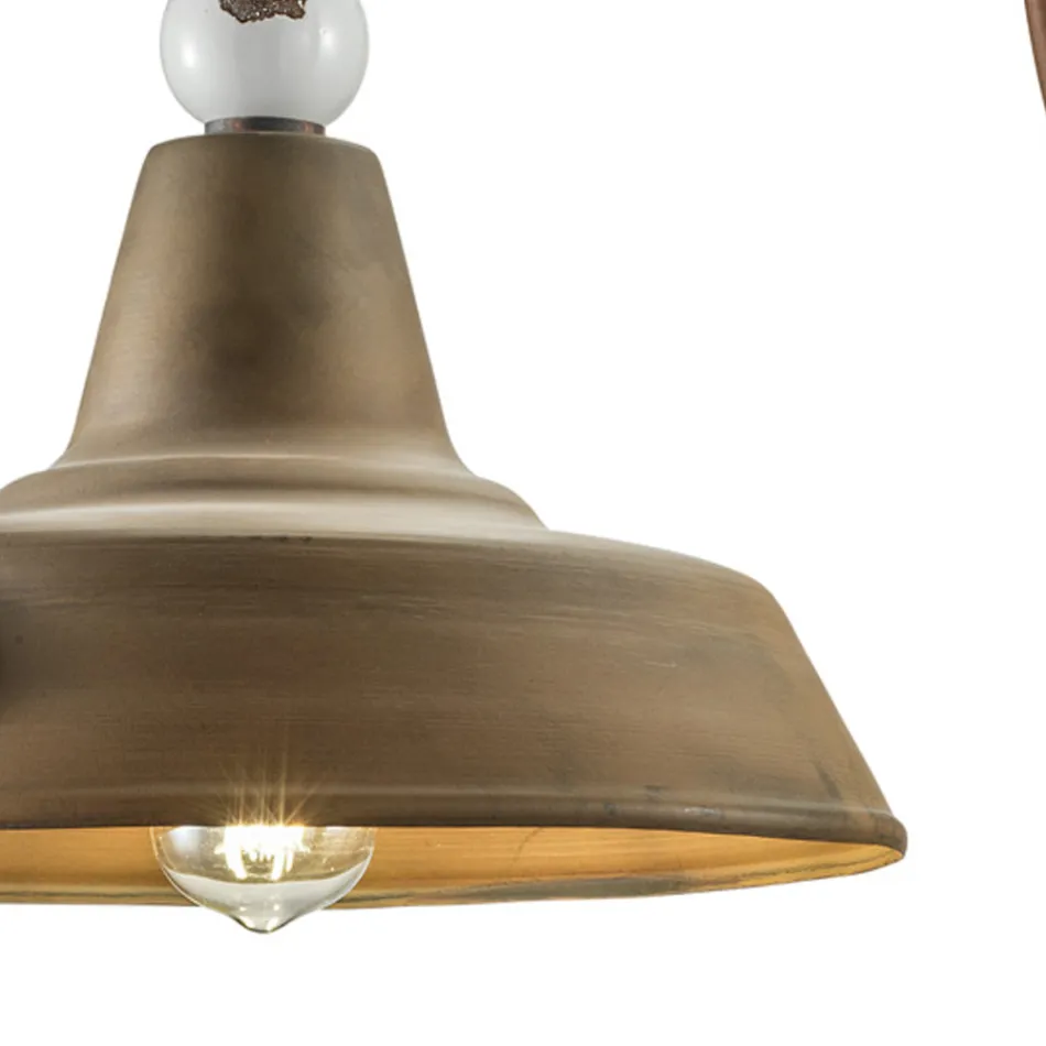 Průmyslová designová nástěnná lampa ze železa a keramiky ručně vyrobená - grunge Viadurini