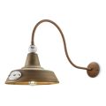Průmyslová designová nástěnná lampa ze železa a keramiky ručně vyrobená - grunge