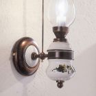 Vintage designová nástěnná lampa v železe a keramickém ručně malovaném dekoru - Pompeje Viadurini