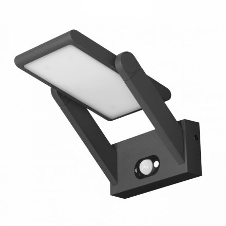 Nástěnná lampa Solární LED bodové světlo v bílém nebo černém hliníku se senzorem - Hugo Viadurini