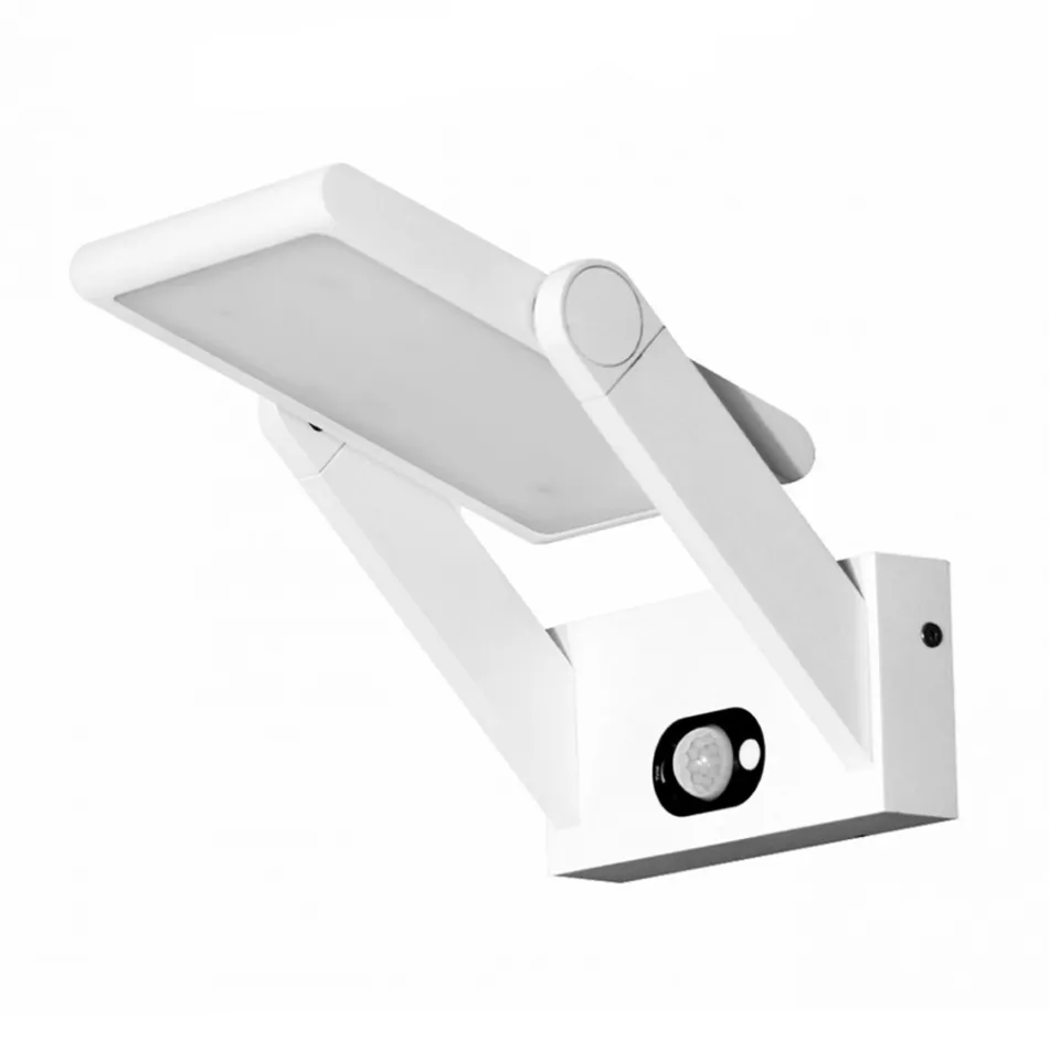 Nástěnná lampa Solární LED bodové světlo v bílém nebo černém hliníku se senzorem - Hugo Viadurini