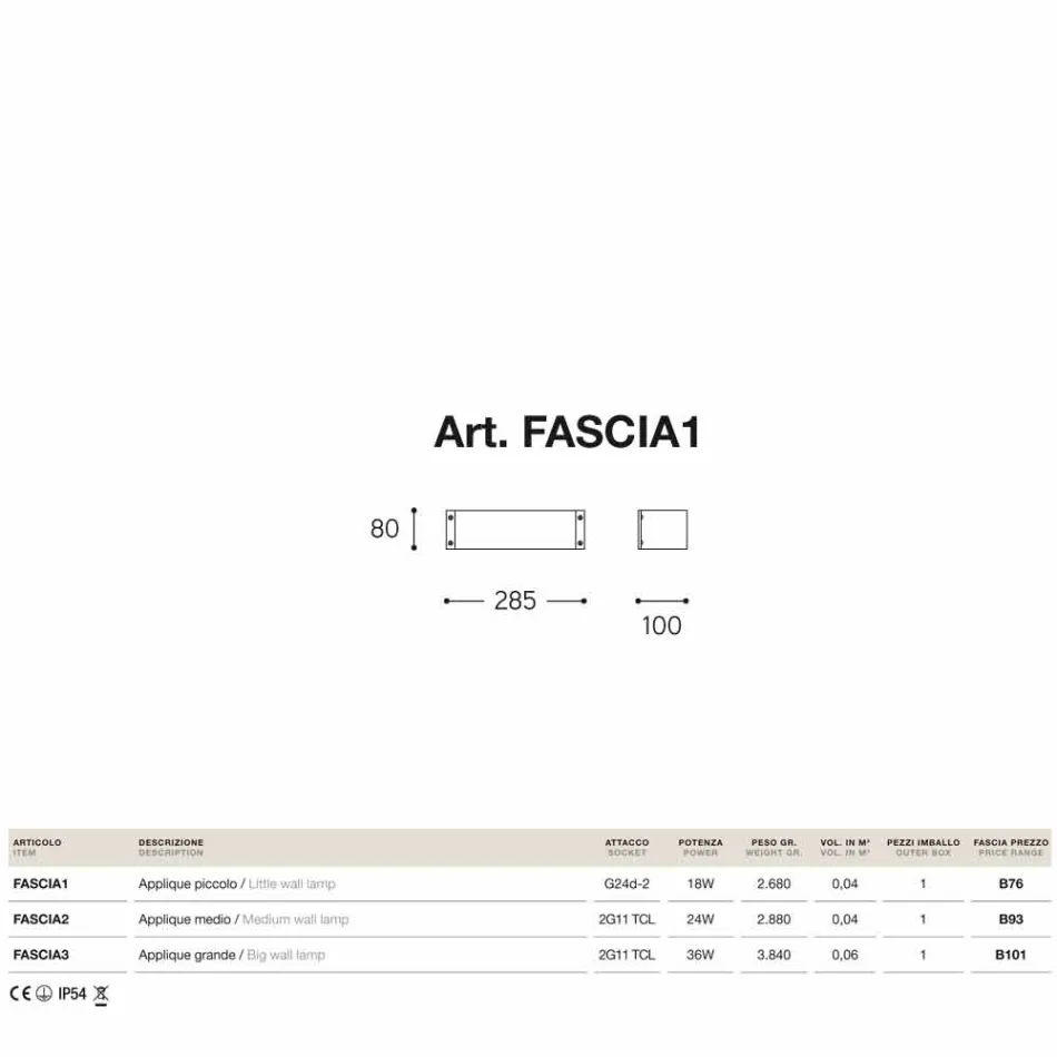 Wall málo mědi módní a bílá methakrylát Viadurini
