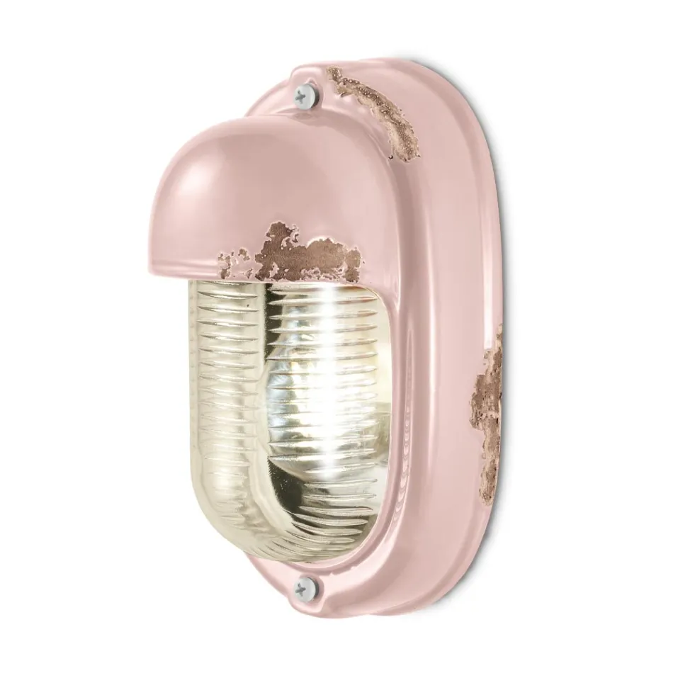 Nástěnná lampa Ručně vyráběná keramika a vertikální průmyslová žehlička - Vintage Viadurini