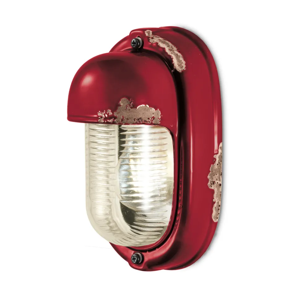 Nástěnná lampa Ručně vyráběná keramika a vertikální průmyslová žehlička - Vintage Viadurini