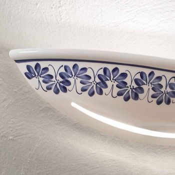 Artisan keramická nástěnná lampa a ručně malované modré dekorace - Terst