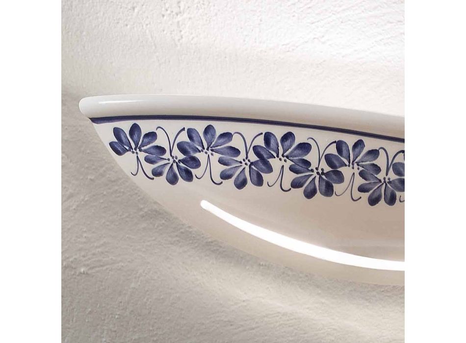 Artisan keramická nástěnná lampa a ručně malované modré dekorace - Terst