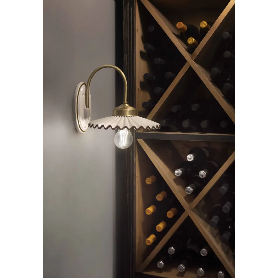 Skládaná lesklá keramická nášivka a ručně malovaný okraj - Laquila Viadurini