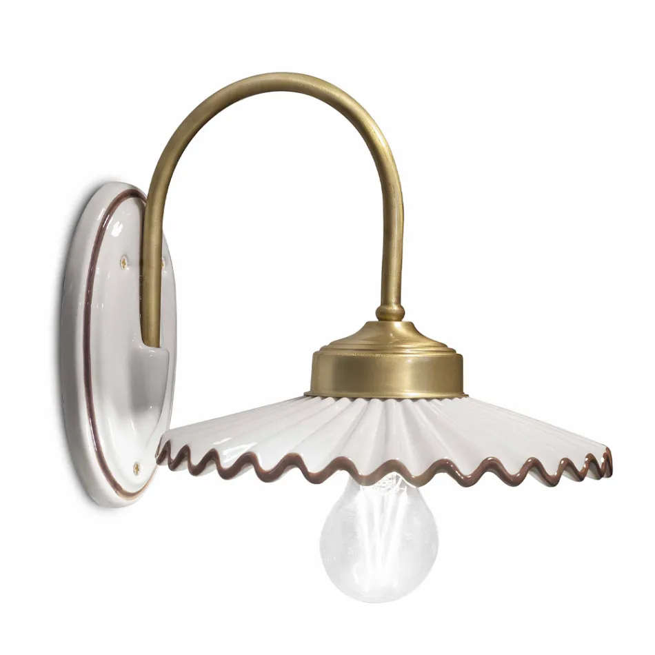 Skládaná lesklá keramická nášivka a ručně malovaný okraj - Laquila Viadurini