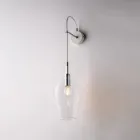 Železná nástěnná lampa s pyrexovým sklem vyrobená v Itálii pro interiérové dekorace - Sparta Viadurini