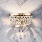 Zlacená železná nástěnná lampa s kamínky vyrobená v Itálii - Rakousko Viadurini