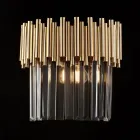 Zlacená železná nástěnná lampa s kamínky vyrobená v Itálii pro interiérové dekorace - Paříž Viadurini