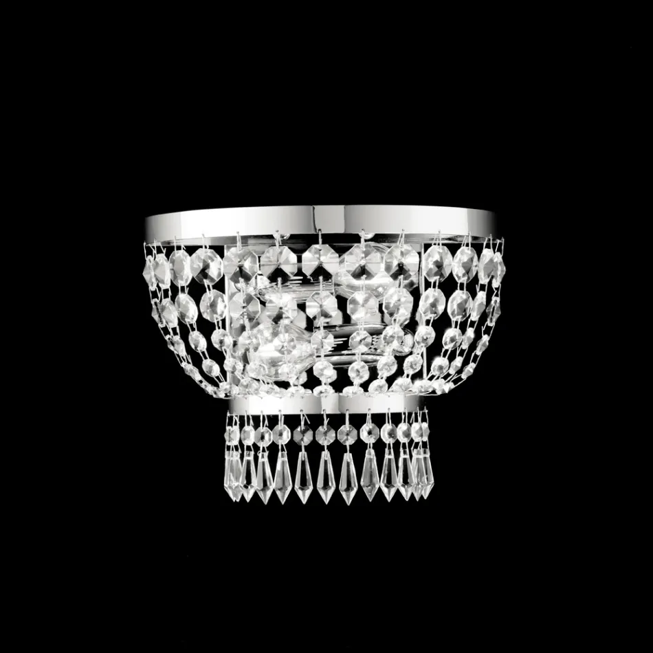 Železná a zlatá aplikace s kamínky vyrobená v Itálii pro interiérové dekorace - Rakousko Viadurini