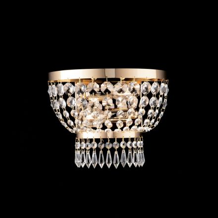 Železná a zlatá aplikace s kamínky vyrobená v Itálii pro interiérové dekorace - Rakousko Viadurini