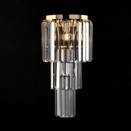 Železná a zlatá aplikace s kamínky vyrobená v Itálii pro interiérové dekorace - Vídeň Viadurini