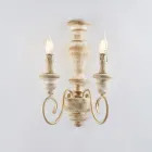 Nástěnná svítidla ze dřeva a lakovaného železa vyrobená v Itálii pro interiérové dekorace - Toskánsko Viadurini