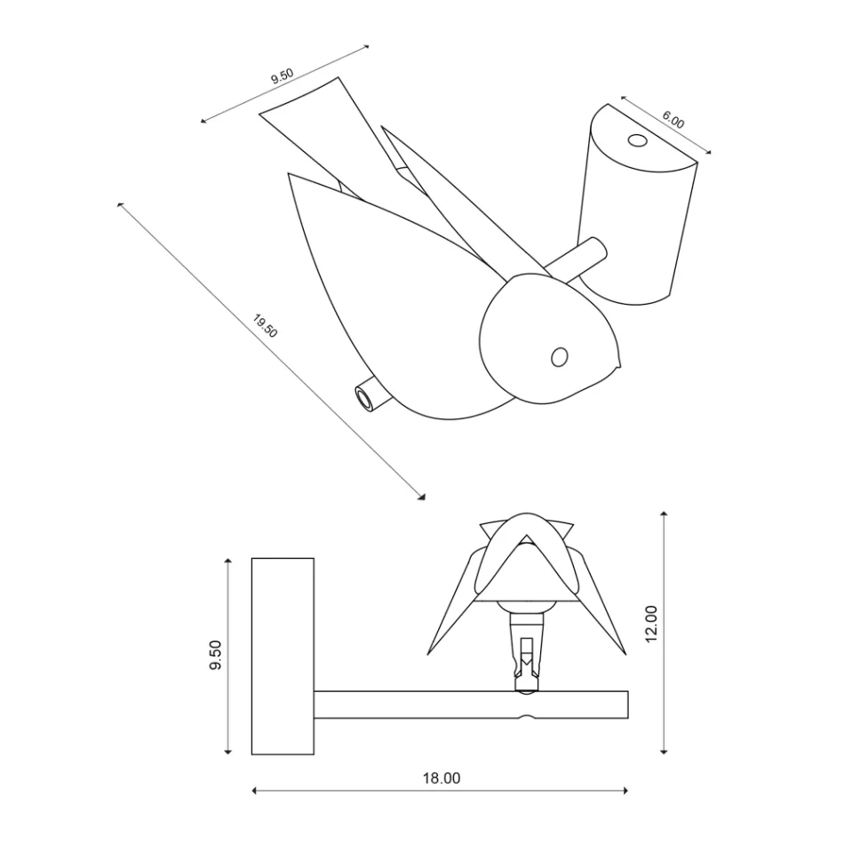 Nášivka ze smaltované toskánské majoliky a kovu Made in Italy - Uccellino Viadurini