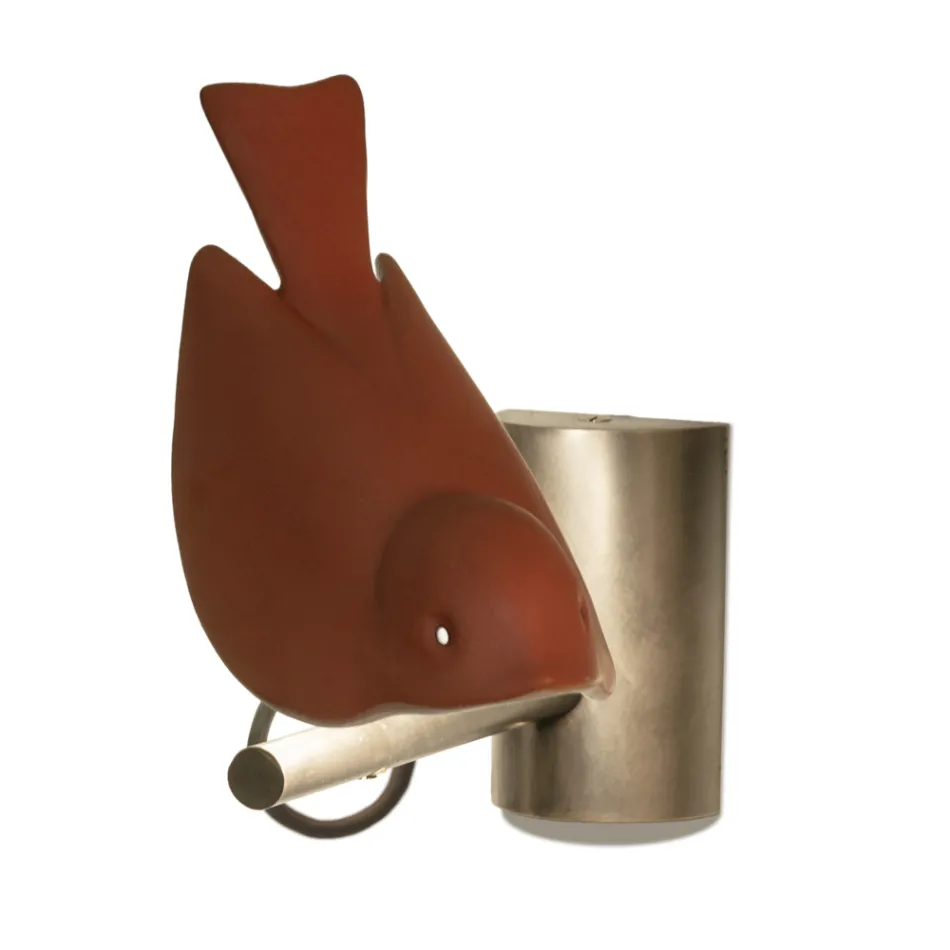 Nášivka ze smaltované toskánské majoliky a kovu Made in Italy - Uccellino Viadurini