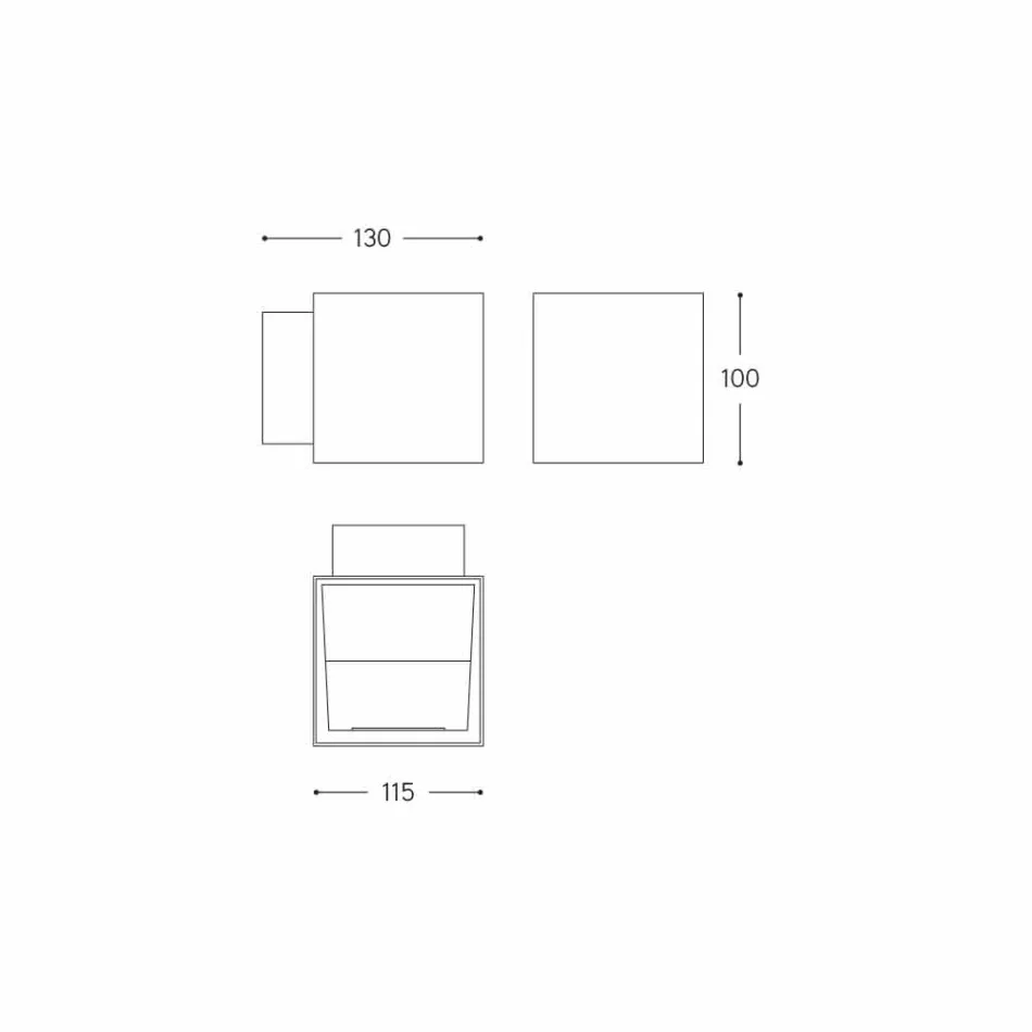 Nástěnná lampa z mosazi a sádry Vyrobeno v Itálii - Cubetto Aldo Bernardi Viadurini