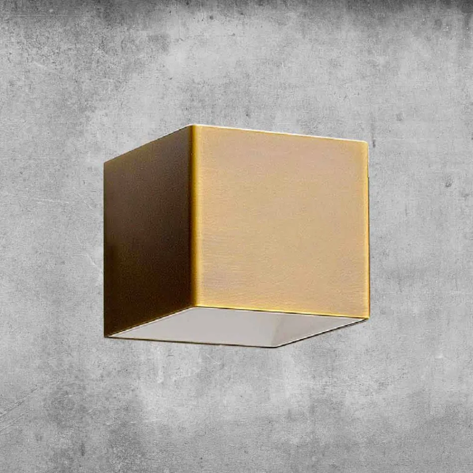 Nástěnná lampa z mosazi a sádry Vyrobeno v Itálii - Cubetto Aldo Bernardi Viadurini