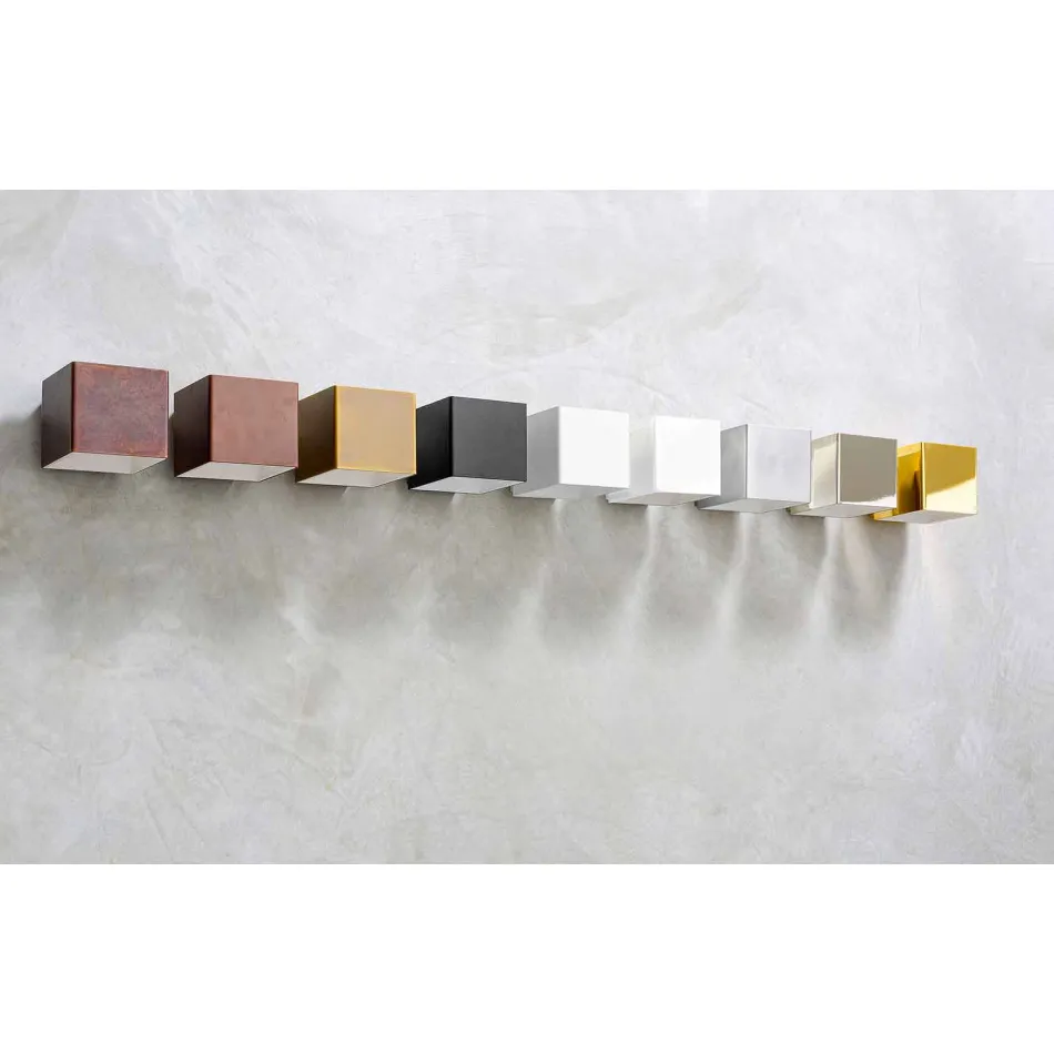 Nástěnná lampa z mosazi a sádry Vyrobeno v Itálii - Cubetto Aldo Bernardi Viadurini