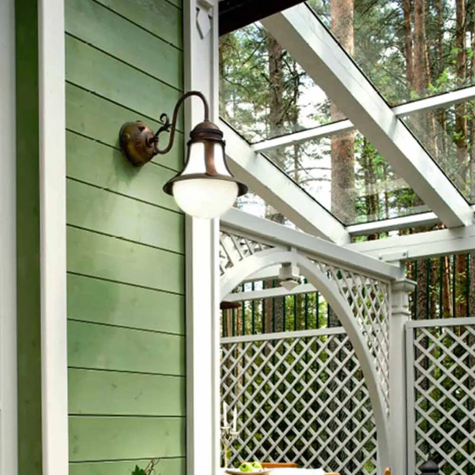 Wall mosaz a bílá Lodžie foukané sklo Viadurini