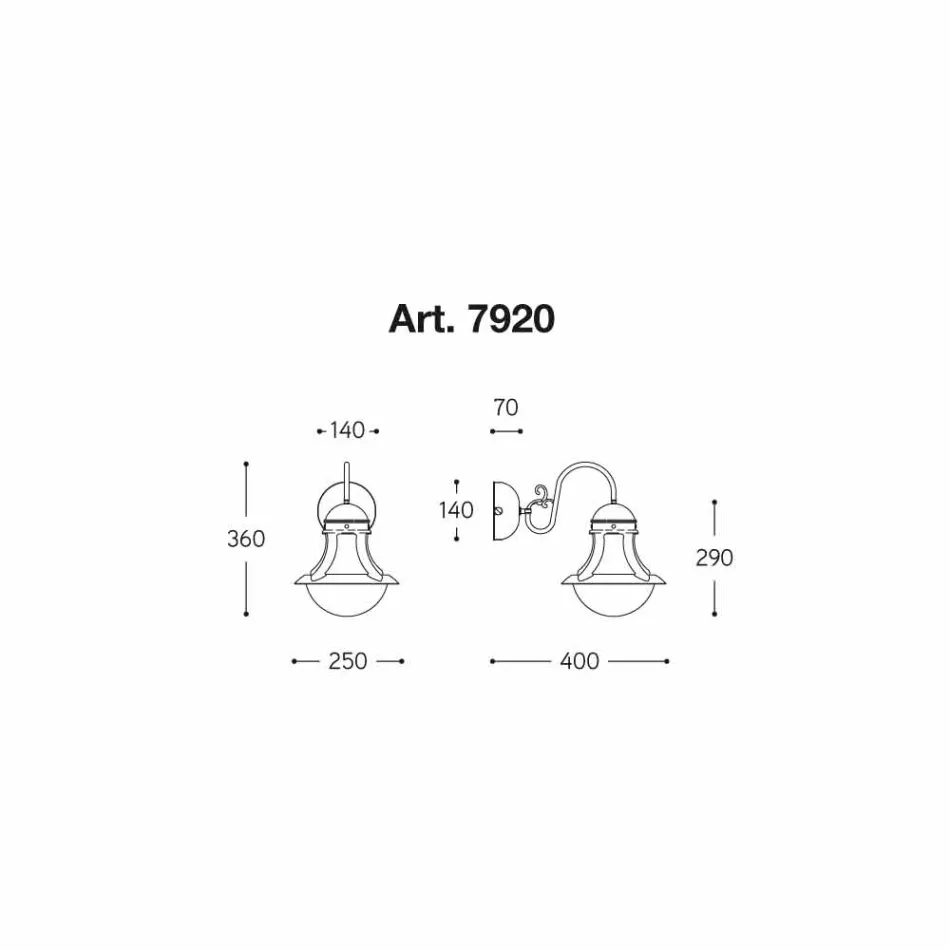 Wall mosaz a bílá Lodžie foukané sklo Viadurini