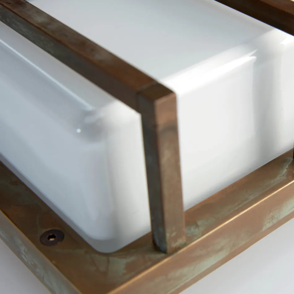 Nástěnná lampa z vintage mosazi, objímka E27 a atmosférické světlo vyrobené v Itálii - křišťál Viadurini