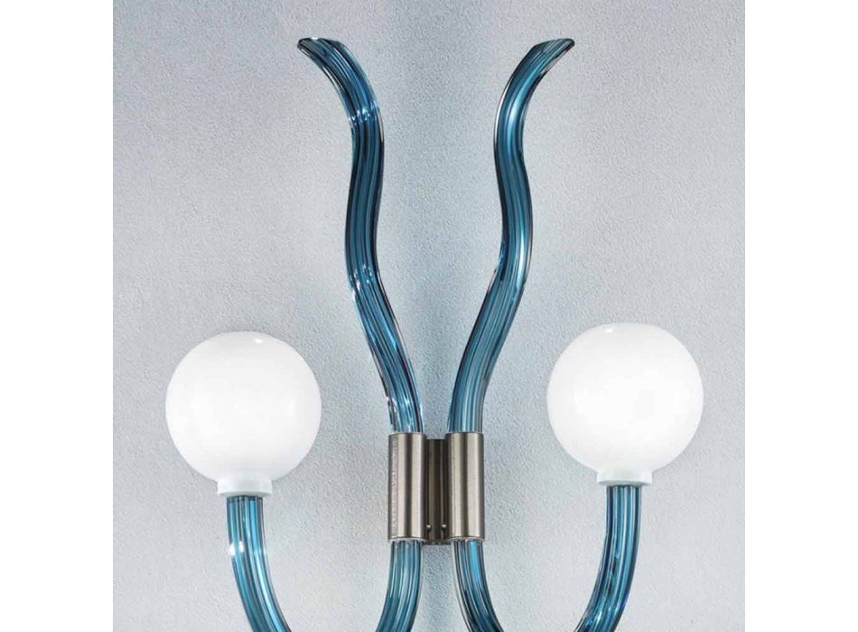 Nástěnná lampa ze skla a kovového benátského skla vyrobeného v Itálii - Antonietta Viadurini