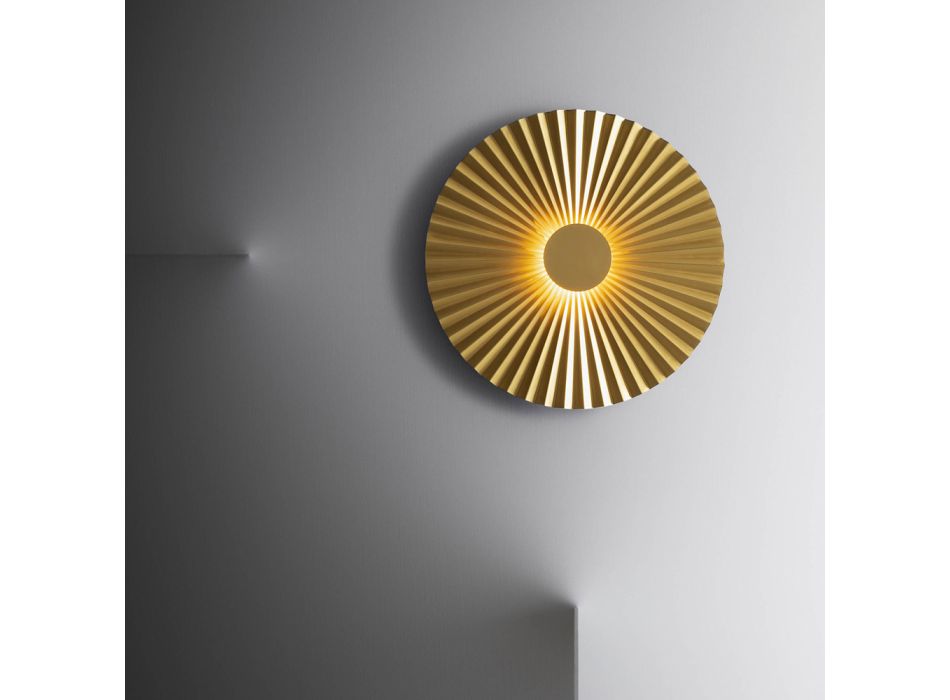 Nástěnná LED lampa z plisované mosazi Made in Italy - Pliè by Il Fanale Viadurini