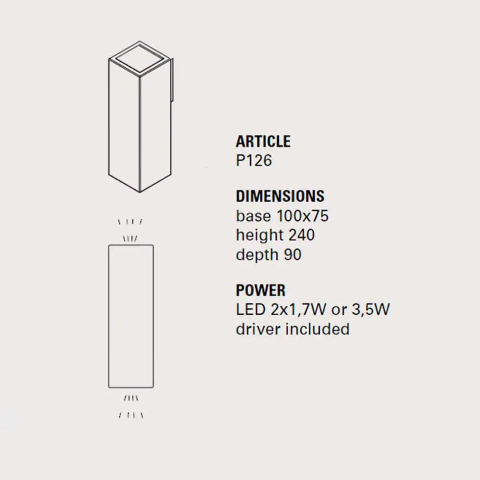 Smith - venkovní nástěnné svítidlo Toscot v hliněném provedení H 24 cm Viadurini