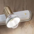 Lineární nástěnná lampa se 2 bodovými světly z mosazi a ručně malované keramiky - Savona Viadurini