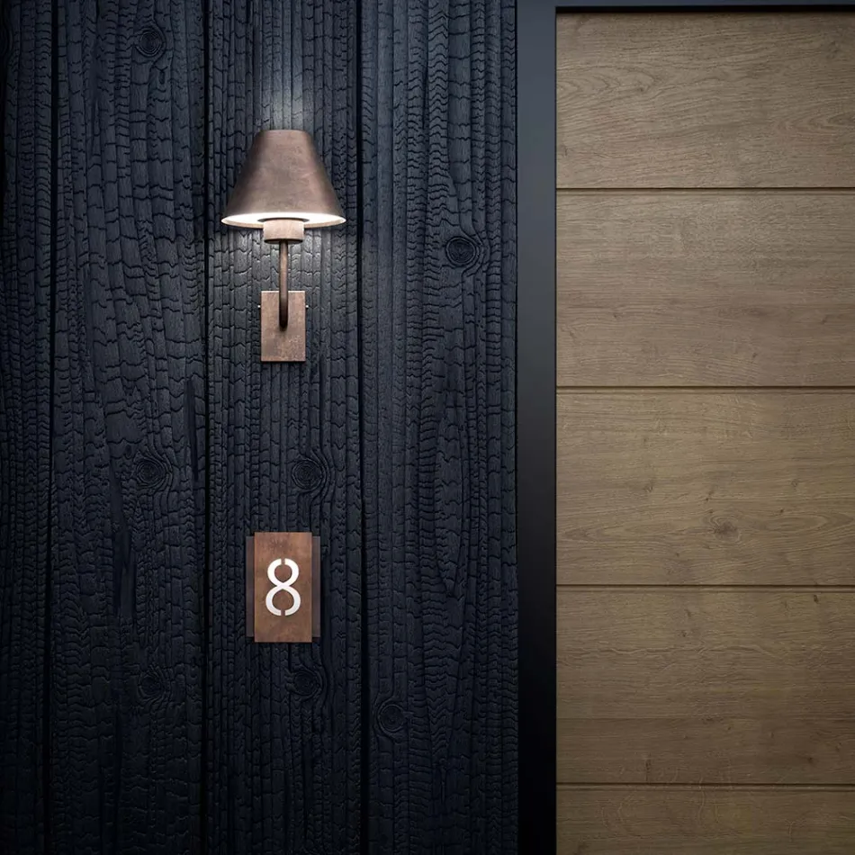 Venkovní nástěnné svítidlo z mosazi a mědi Made in Italy - Meč Viadurini