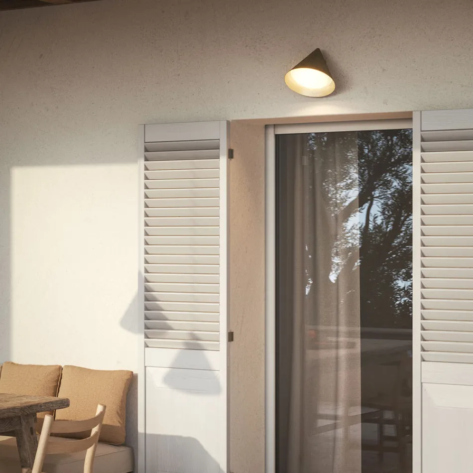 Venkovní nástěnné svítidlo ze skla a mosazi Made in Italy - Rain Viadurini