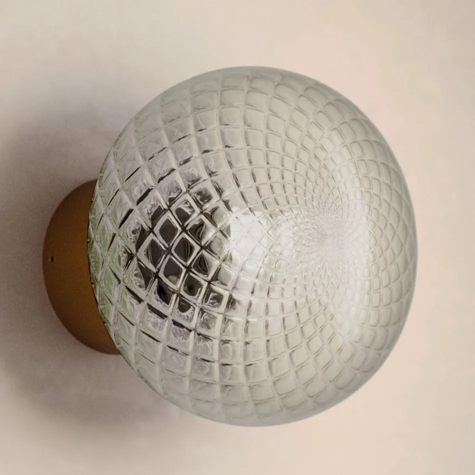 Vnitřní nástěnné svítidlo z šedého skla Made in Italy - Lucciola Viadurini