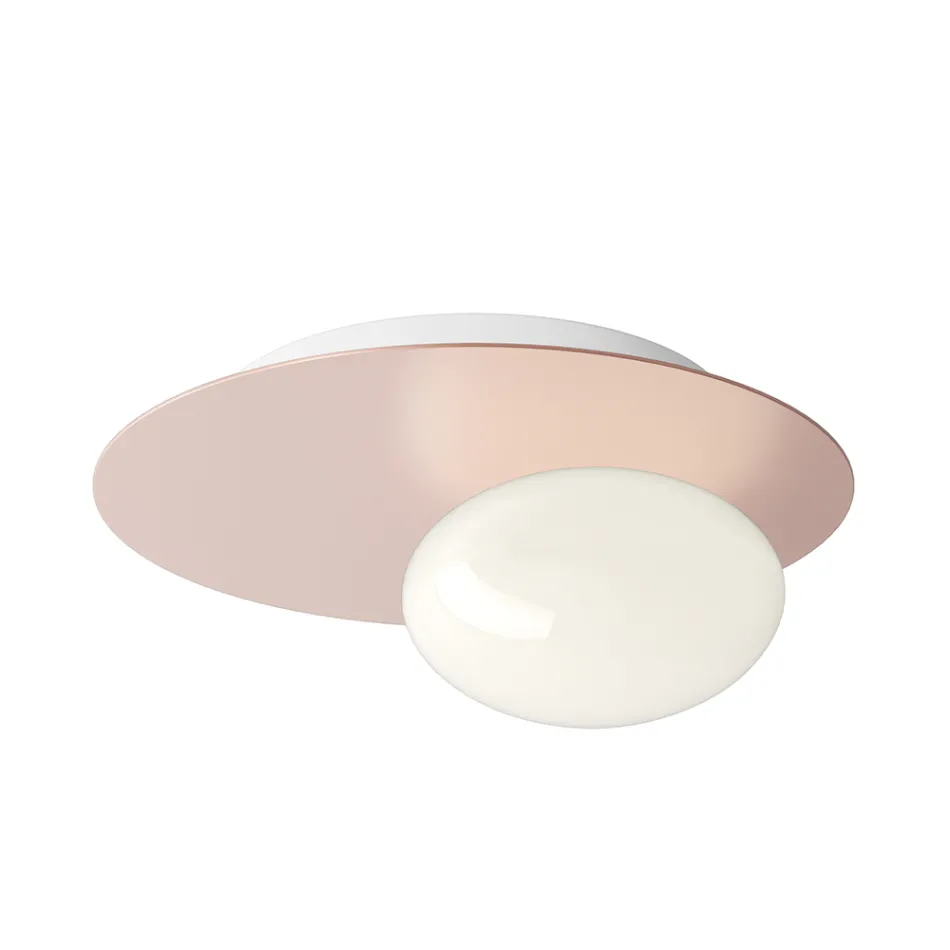 Nástěnné nebo stropní svítidlo z hliníku, kovu a bílého skla - Luma Viadurini