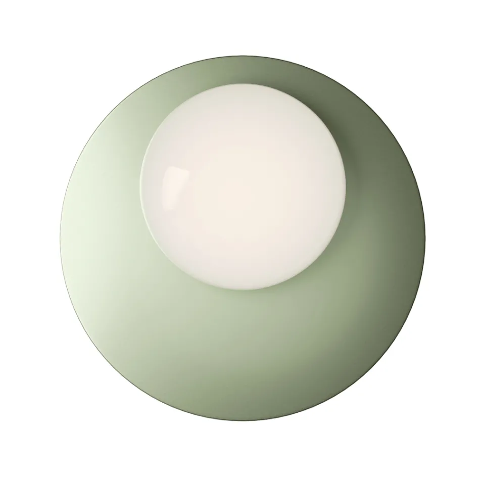 Nástěnné nebo stropní svítidlo z hliníku, kovu a bílého skla - Luma Viadurini