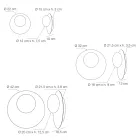 Nástěnné nebo stropní svítidlo z hliníku, kovu a bílého skla - Luma Viadurini