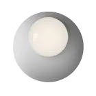 Nástěnné nebo stropní svítidlo z hliníku, kovu a bílého skla - Luma Viadurini