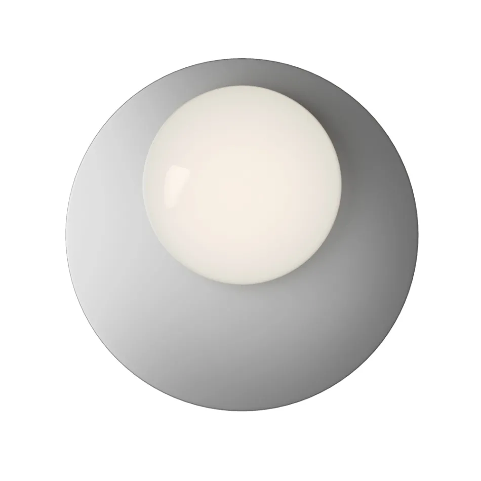 Nástěnné nebo stropní svítidlo z hliníku, kovu a bílého skla - Luma Viadurini