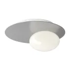 Nástěnné nebo stropní svítidlo z hliníku, kovu a bílého skla - Luma Viadurini