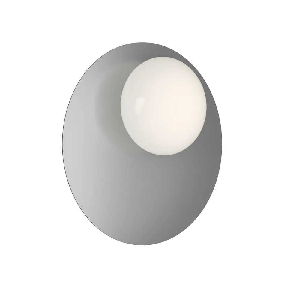 Nástěnné nebo stropní svítidlo z hliníku, kovu a bílého skla - Luma Viadurini