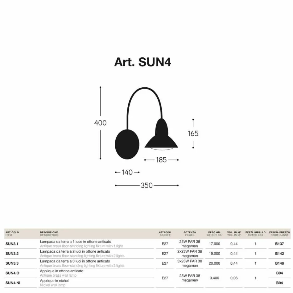 Nášivka na exteriér nichel Jasmine cílovou mosazi Viadurini