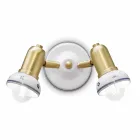 Kulaté nástěnné svítidlo 2 bodová světla z mosazi a ručně malované keramiky - Savona Viadurini