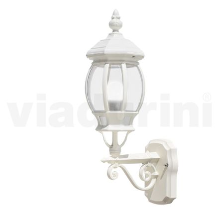Venkovní nástěnná lampa ve vintage stylu z bílého hliníku Made in Italy - Dodo Viadurini