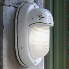 Vertikální venkovní nástěnná lampa z keramických ručně malovaných květin - Brindisi Viadurini