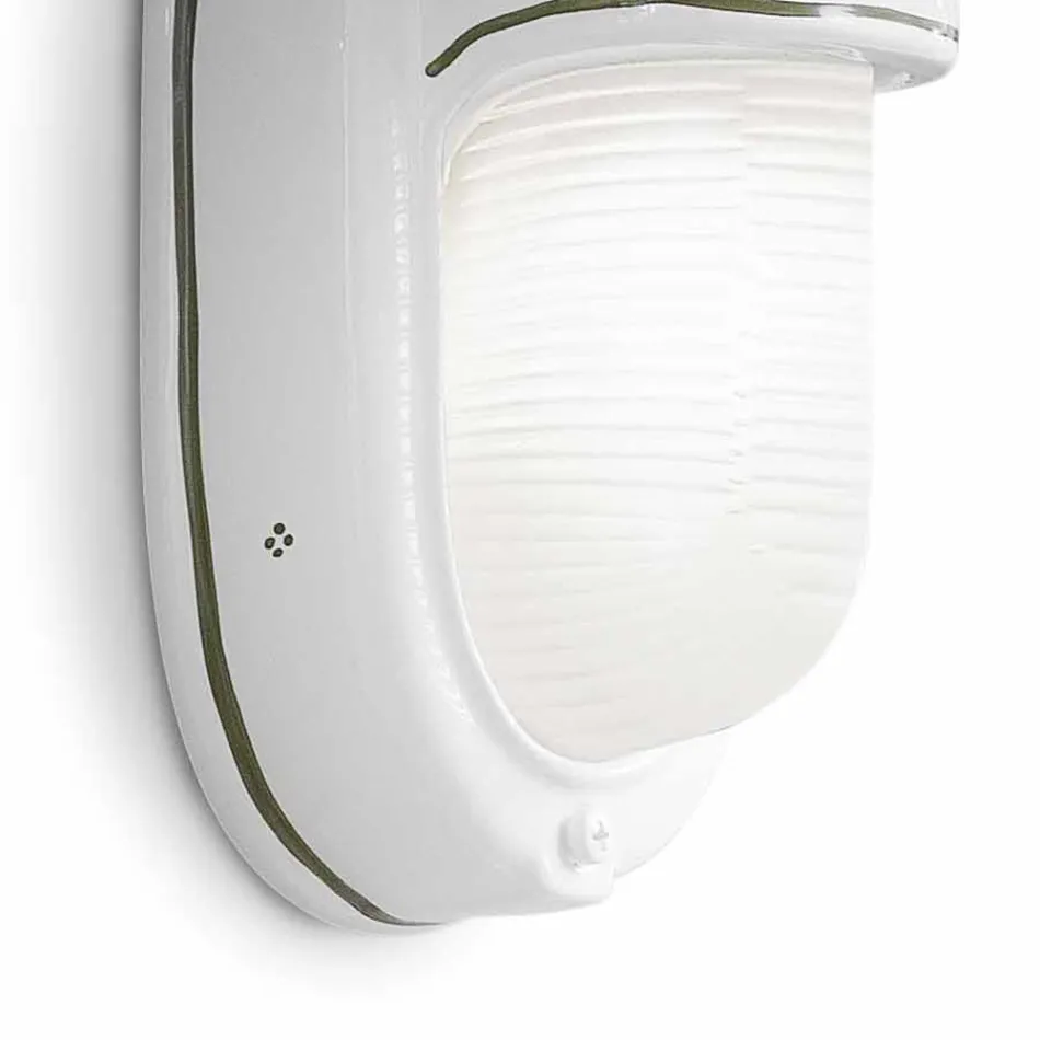 Vertikální venkovní nástěnná lampa z keramických ručně malovaných květin - Brindisi Viadurini