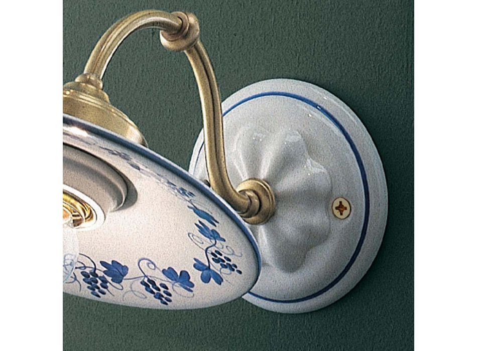 Vintage nášivka v železném a keramickém zdobeném ručně malovaném designu - Asti Viadurini