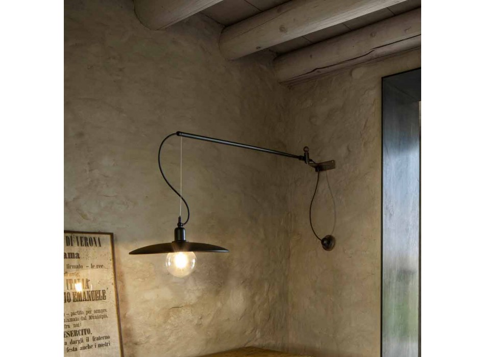 Vintage mosazná nástěnná lampa s pohyblivým ramenem - Meridiana Aldo Bernardi Viadurini