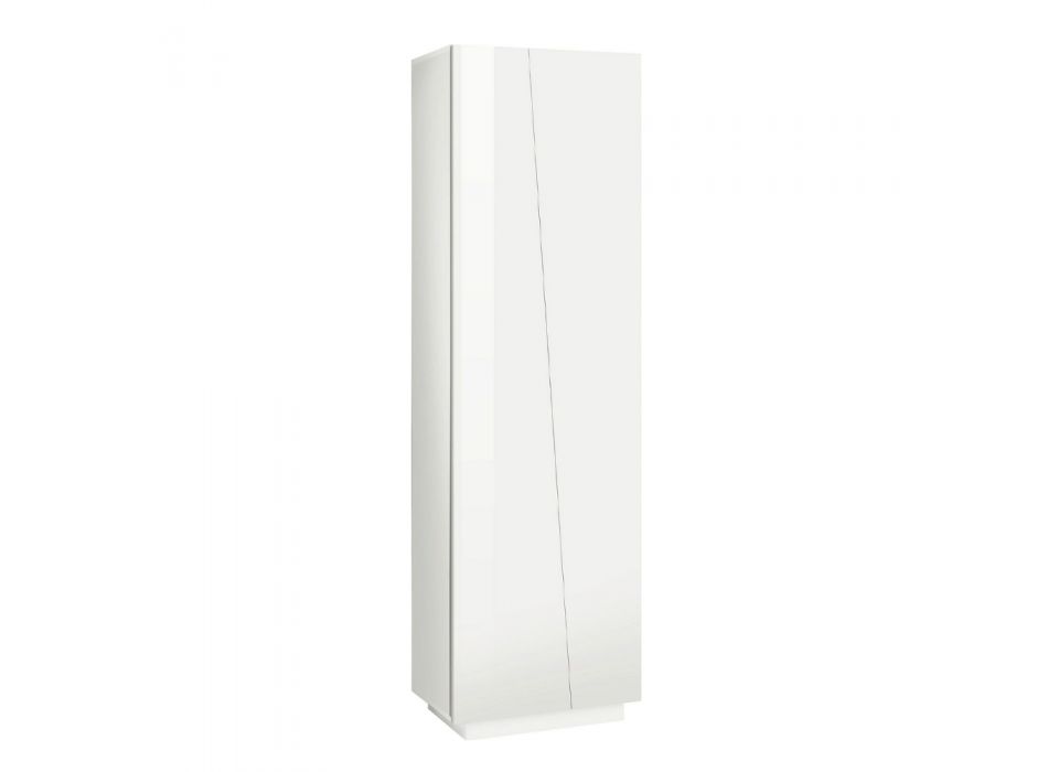 2-dveřová šatní skříň z udržitelné bílé nebo břidlicového melaminového dřeva - Joris