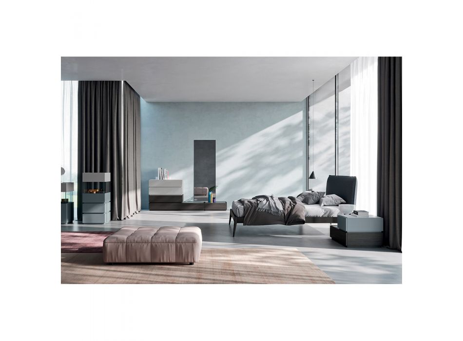 Nábytek do ložnice se 7 prvky v moderním stylu vyrobený v Itálii - Polynésii Viadurini